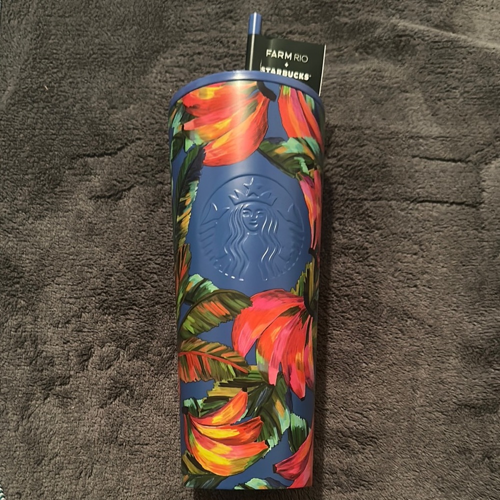Starbucks Farm Rio Tropical Blue Tumbler 24oz stainless steel